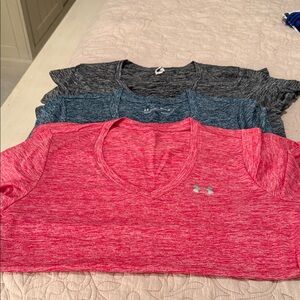 3 ladies Under Armour short sleeve shirts